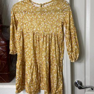 NWOT BesserBay Girls Swing Yellow Floral Dress 5-6
